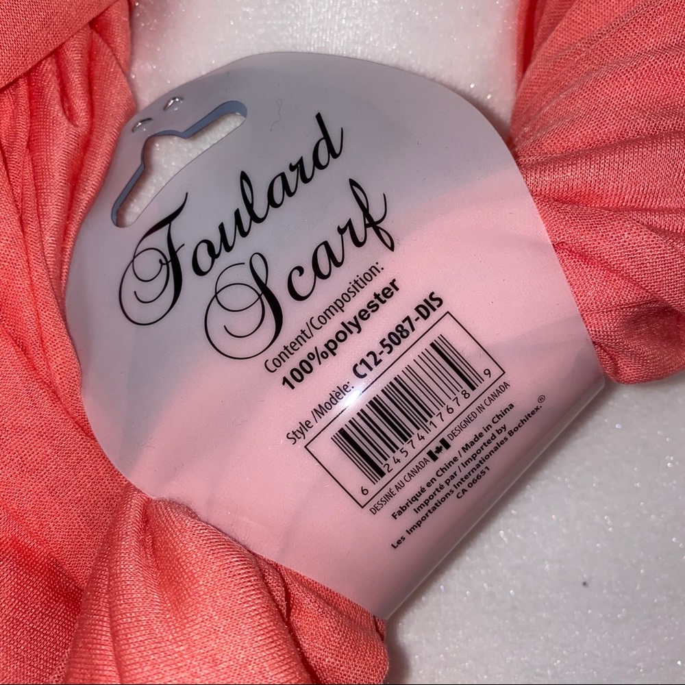 ⭐️SEE NEW LISTING⭐️Hot Steps Coral Foulard Scarf - Picture 3 of 6